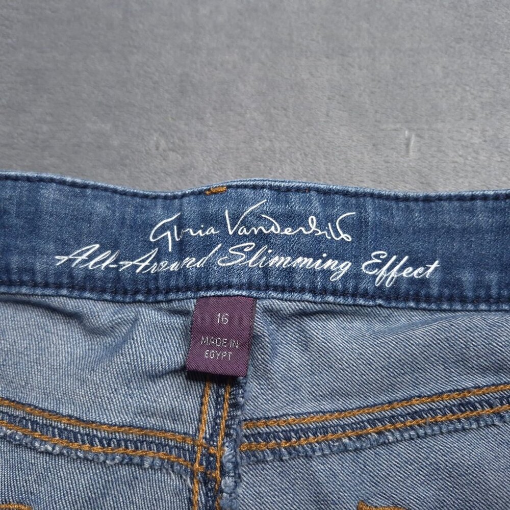 Gloria Vanderbilt Womens All Around Slimming Effect Skimmer Jeans 16 Medium Wash - Picture 6 of 8